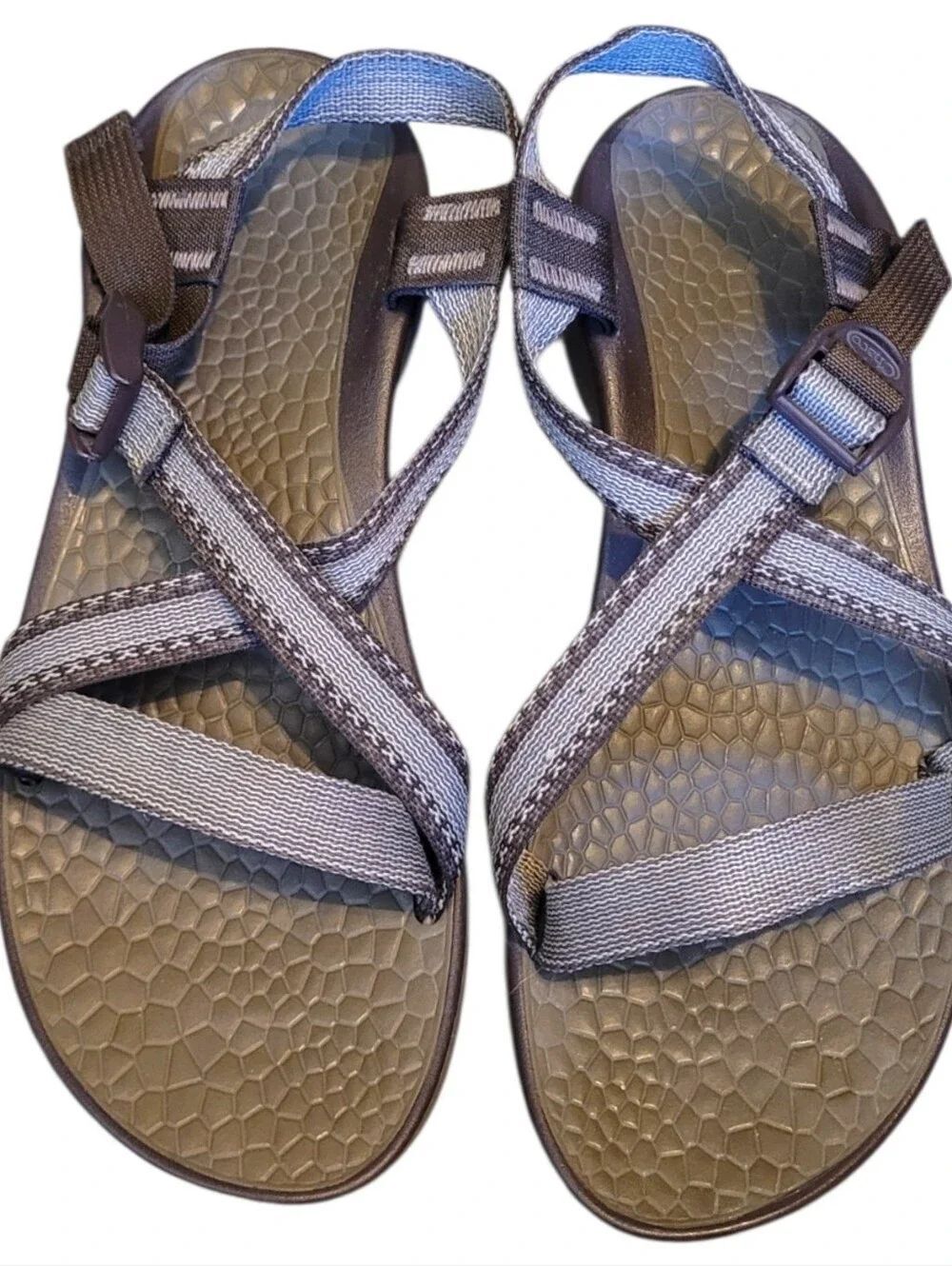 Chaco Gray/Brown Strappy Comfort Sandals - Women's Size 10